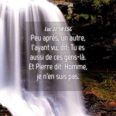 Picture 04 - Luc 22:58 LSG - Peu après, un autre, l'ayant vu, dit: Tu es - Bible Verse Picture