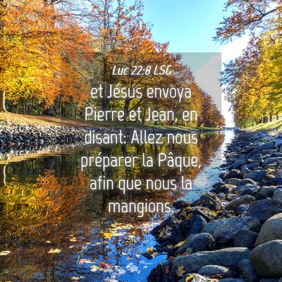 Picture 04 - Luc 22:8 LSG - et Jésus envoya Pierre et Jean, en disant: Allez - Bible Verse Picture