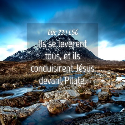 Picture 04 - Luc 23:1 LSG - Ils se levèrent tous, et ils conduisirent Jésus - Bible Verse Picture