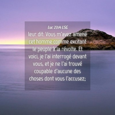 Picture 04 - Luc 23:14 LSG - leur dit: Vous m'avez amené cet homme comme - Bible Verse Picture