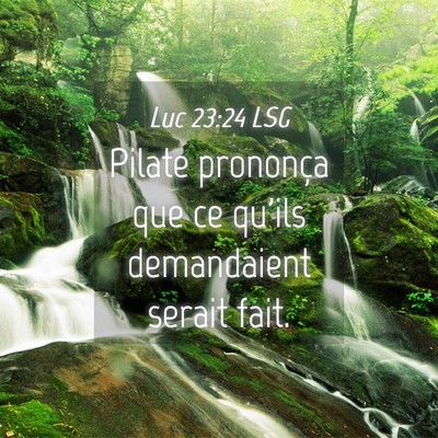 Picture 04 - Luc 23:24 LSG - Pilate prononça que ce qu'ils demandaient serait - Bible Verse Picture