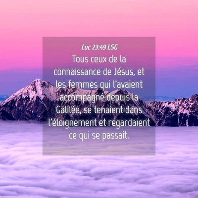 Picture 04 - Luc 23:49 LSG - Tous ceux de la connaissance de Jésus, et les - Bible Verse Picture