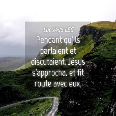 Picture 04 - Luc 24:15 LSG - Pendant qu'ils parlaient et discutaient, Jésus - Bible Verse Picture