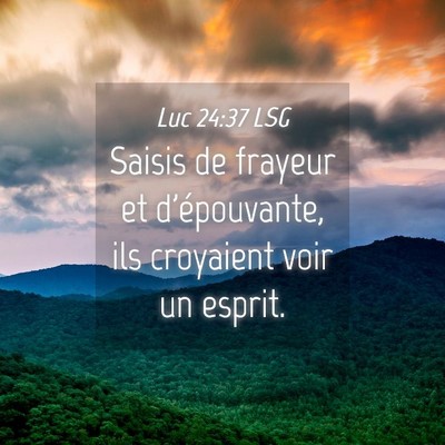 Picture 04 - Luc 24:37 LSG - Saisis de frayeur et d'épouvante, ils croyaient - Bible Verse Picture