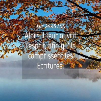Picture 04 - Luc 24:45 LSG - Alors il leur ouvrit l'esprit, afin qu'ils - Bible Verse Picture