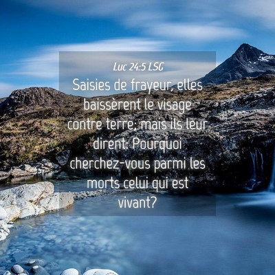 Picture 04 - Luc 24:5 LSG - Saisies de frayeur, elles baissèrent le visage - Bible Verse Picture