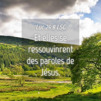 Picture 04 - Luc 24:8 LSG - Et elles se ressouvinrent des paroles de - Bible Verse Picture