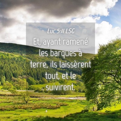 Picture 04 - Luc 5:11 LSG - Et, ayant ramené les barques à terre, ils - Bible Verse Picture