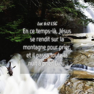 Picture 04 - Luc 6:12 LSG - En ce temps-là, Jésus se rendit sur la montagne - Bible Verse Picture