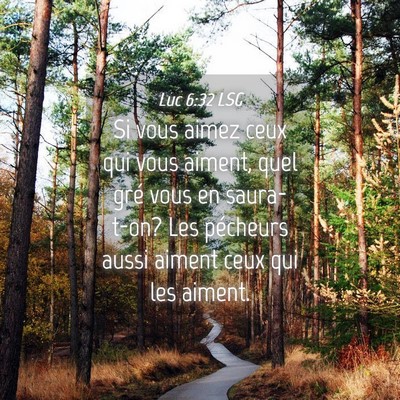 Picture 04 - Luc 6:32 LSG - Si vous aimez ceux qui vous aiment, quel gré - Bible Verse Picture