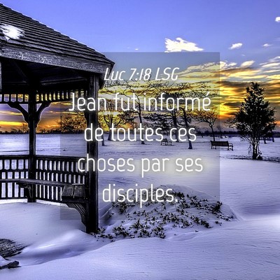 Picture 04 - Luc 7:18 LSG - Jean fut informé de toutes ces choses par ses - Bible Verse Picture