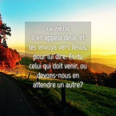 Picture 04 - Luc 7:19 LSG - Il en appela deux, et les envoya vers Jésus, - Bible Verse Picture