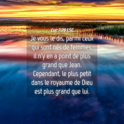 Picture 04 - Luc 7:28 LSG - Je vous le dis, parmi ceux qui sont nés de - Bible Verse Picture