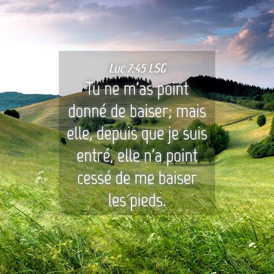 Picture 04 - Luc 7:45 LSG - Tu ne m'as point donné de baiser; mais elle, - Bible Verse Picture