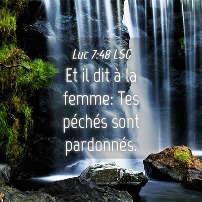 Picture 04 - Luc 7:48 LSG - Et il dit à la femme: Tes péchés sont - Bible Verse Picture