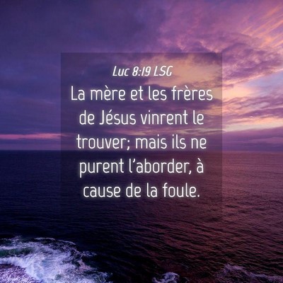 Picture 04 - Luc 8:19 LSG - La mère et les frères de Jésus vinrent le - Bible Verse Picture
