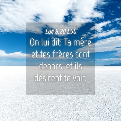 Picture 04 - Luc 8:20 LSG - On lui dit: Ta mère et tes frères sont dehors, - Bible Verse Picture