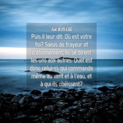 Picture 04 - Luc 8:25 LSG - Puis il leur dit: Où est votre foi? Saisis de - Bible Verse Picture