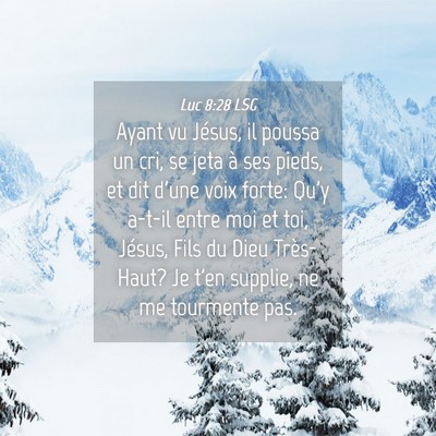 Picture 04 - Luc 8:28 LSG - Ayant vu Jésus, il poussa un cri, se jeta à ses - Bible Verse Picture