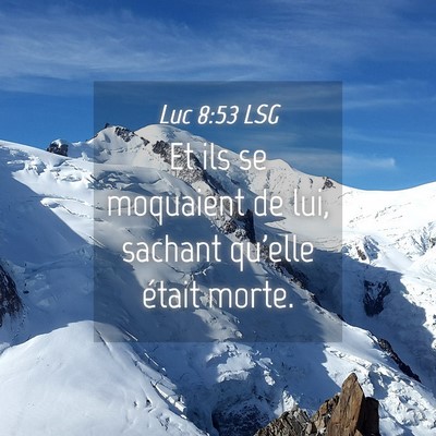 Picture 04 - Luc 8:53 LSG - Et ils se moquaient de lui, sachant qu'elle - Bible Verse Picture