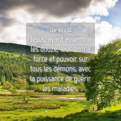 Picture 04 - Luc 9:1 LSG - Jésus, ayant assemblé les douze, leur donna - Bible Verse Picture