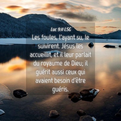 Picture 04 - Luc 9:11 LSG - Les foules, l'ayant su, le suivirent. Jésus les - Bible Verse Picture
