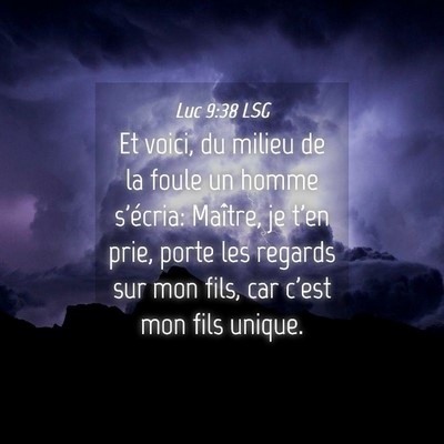 Picture 04 - Luc 9:38 LSG - Et voici, du milieu de la foule un homme - Bible Verse Picture