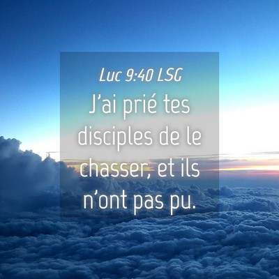 Picture 04 - Luc 9:40 LSG - J'ai prié tes disciples de le chasser, et ils - Bible Verse Picture