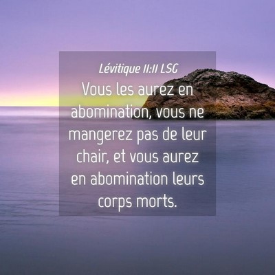Picture 04 - Lévitique 11:11 LSG - Vous les aurez en abomination, vous ne mangerez - Bible Verse Picture