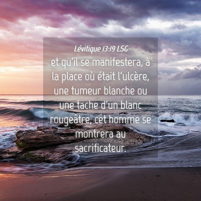Picture 04 - Lévitique 13:19 LSG - et qu'il se manifestera, à la place où était - Bible Verse Picture