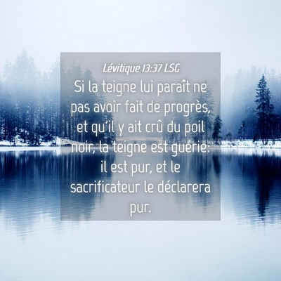 Picture 04 - Lévitique 13:37 LSG - Si la teigne lui paraît ne pas avoir fait de - Bible Verse Picture