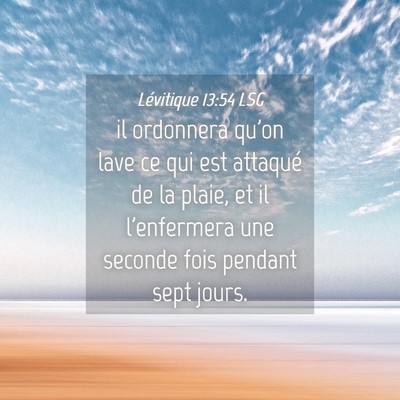 Picture 04 - Lévitique 13:54 LSG - il ordonnera qu'on lave ce qui est attaqué de la - Bible Verse Picture