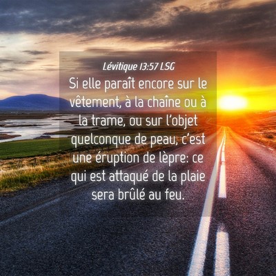 Picture 04 - Lévitique 13:57 LSG - Si elle paraît encore sur le vêtement, à la - Bible Verse Picture