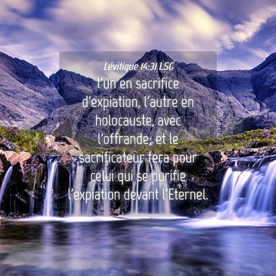 Picture 04 - Lévitique 14:31 LSG - l'un en sacrifice d'expiation, l'autre en - Bible Verse Picture