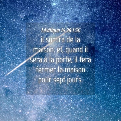 Picture 04 - Lévitique 14:38 LSG - il sortira de la maison, et, quand il sera à la - Bible Verse Picture