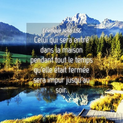Picture 04 - Lévitique 14:46 LSG - Celui qui sera entré dans la maison pendant tout - Bible Verse Picture