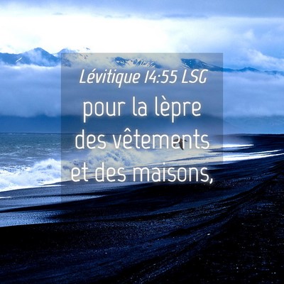 Picture 04 - Lévitique 14:55 LSG - pour la lèpre des vêtements et des - Bible Verse Picture