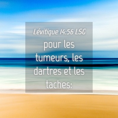 Picture 04 - Lévitique 14:56 LSG - pour les tumeurs, les dartres et les - Bible Verse Picture