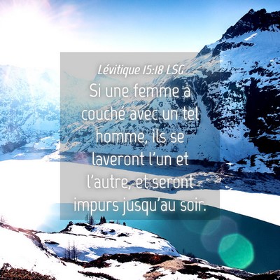 Picture 04 - Lévitique 15:18 LSG - Si une femme a couché avec un tel homme, ils se - Bible Verse Picture