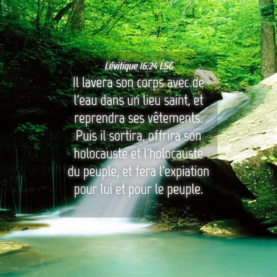 Picture 04 - Lévitique 16:24 LSG - Il lavera son corps avec de l'eau dans un lieu - Bible Verse Picture