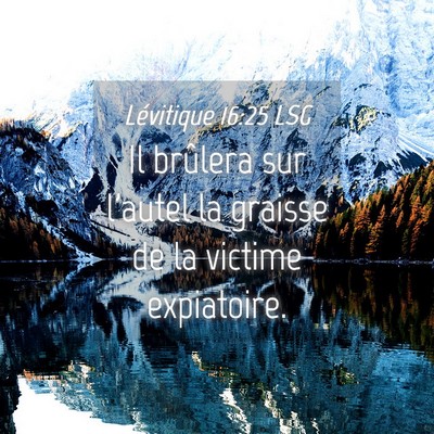 Picture 04 - Lévitique 16:25 LSG - Il brûlera sur l'autel la graisse de la victime - Bible Verse Picture