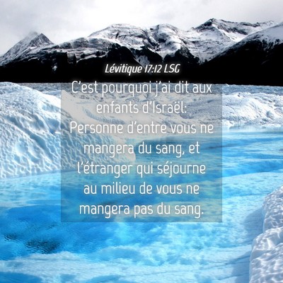 Picture 04 - Lévitique 17:12 LSG - C'est pourquoi j'ai dit aux enfants d'Israël: - Bible Verse Picture