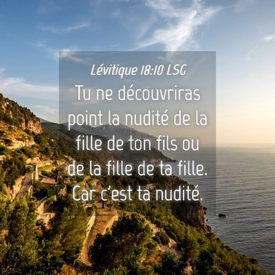 Picture 04 - Lévitique 18:10 LSG - Tu ne découvriras point la nudité de la fille - Bible Verse Picture