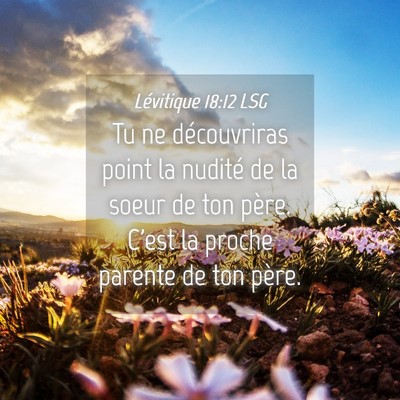 Picture 04 - Lévitique 18:12 LSG - Tu ne découvriras point la nudité de la soeur - Bible Verse Picture