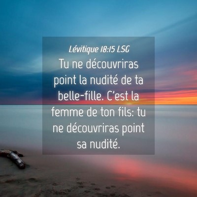 Picture 04 - Lévitique 18:15 LSG - Tu ne découvriras point la nudité de ta - Bible Verse Picture