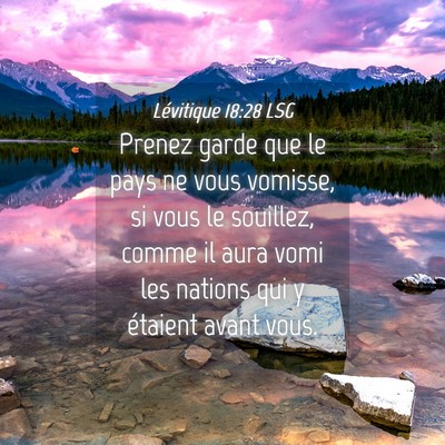 Picture 04 - Lévitique 18:28 LSG - Prenez garde que le pays ne vous vomisse, si vous - Bible Verse Picture