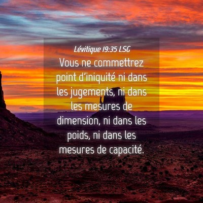 Picture 04 - Lévitique 19:35 LSG - Vous ne commettrez point d'iniquité ni dans les - Bible Verse Picture