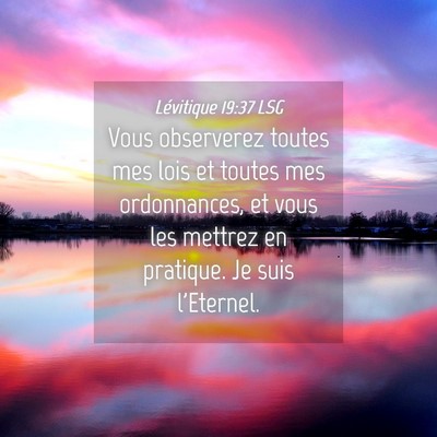 Picture 04 - Lévitique 19:37 LSG - Vous observerez toutes mes lois et toutes mes - Bible Verse Picture