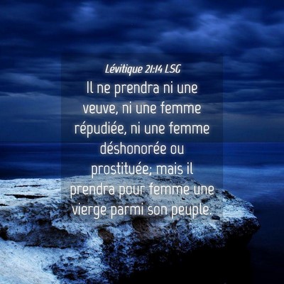 Picture 04 - Lévitique 21:14 LSG - Il ne prendra ni une veuve, ni une femme - Bible Verse Picture