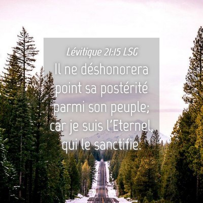 Picture 04 - Lévitique 21:15 LSG - Il ne déshonorera point sa postérité parmi son - Bible Verse Picture